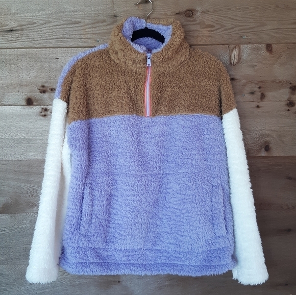 Colorblock Sherpa Teddybear Fleece Gap Medium - Picture 1 of 7